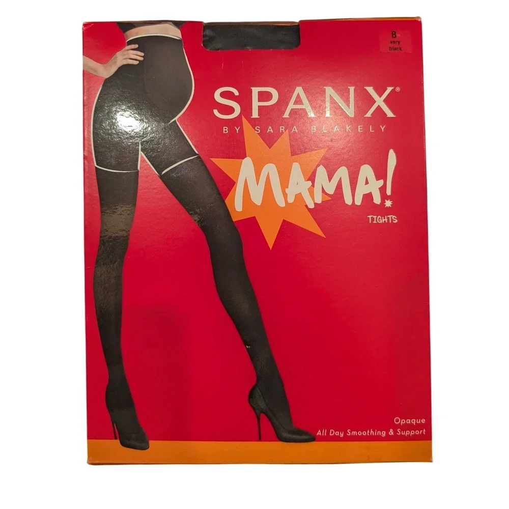 Spanx Mama Tights Very Black 20115R Maternity Smoothing Support Opaque Size B